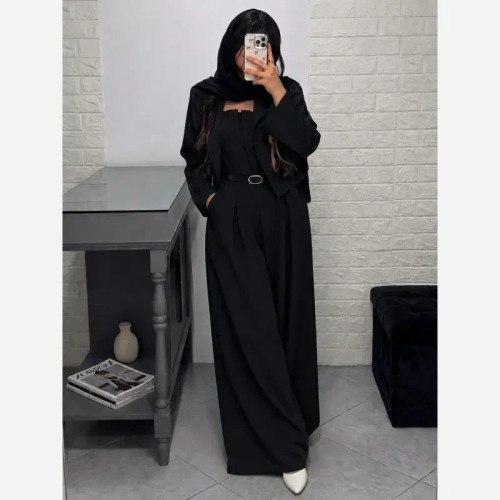 ست کت و سارافون سایز بزرگ یقه دلبری جنس مازراتی گرم بالا رنگ بندی متنوع فری سایز