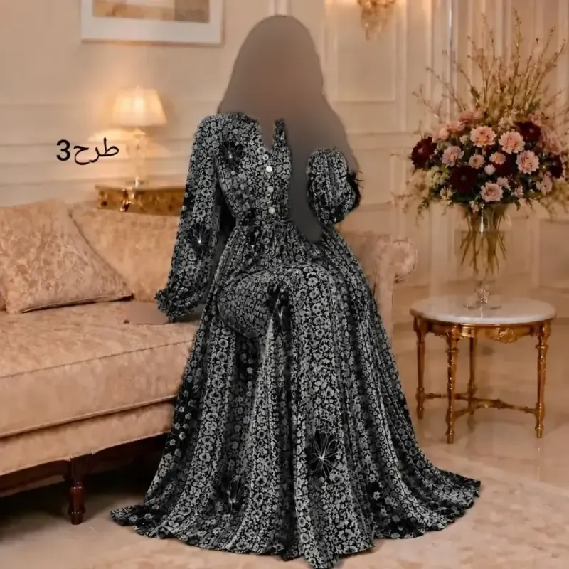 پیراهن بلند زنانه الیزه درجه یک ماکسی کمر گتی