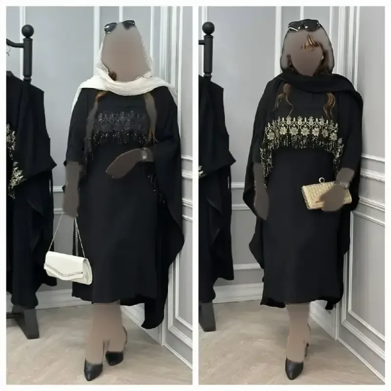 ست پیراهن رویه دار فاخر جنس کرپ بوگاتی رنگ طلایی سایز فری 38 تا 48
